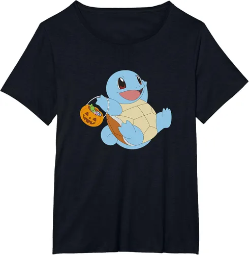 Vista 22 de Pokémon Halloween Squirtle With His Trick or Treat Basket Camiseta, Negro