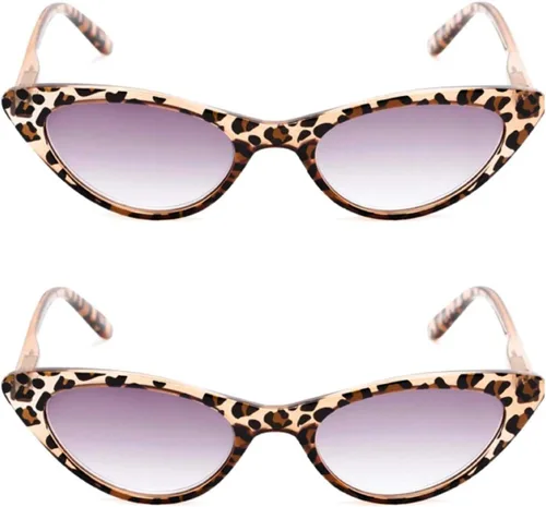 Vista 3 de Readers Readers.com The Ashlee Unisex Cat Eye Sun 1.00 (2 Pares) Negro (2 Estuches de transporte incluidos)