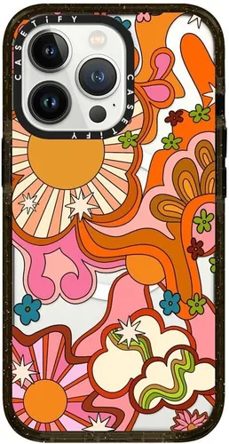 Vista 374 de CASETiFY Funda Impact para iPhone 13 [Protección contra caídas de grado militar 4X de 8.2 pies/Compatible con Magsafe] - #1 Mom - Transparente