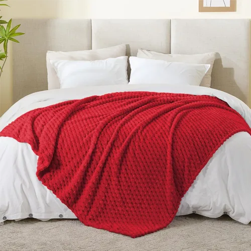 Vista 186 de BEDELITE Manta de forro polar para sofá y cama, manta decorativa de jacquard 3D de almendra, súper suave y acogedora, manta mullida cálida adecuada