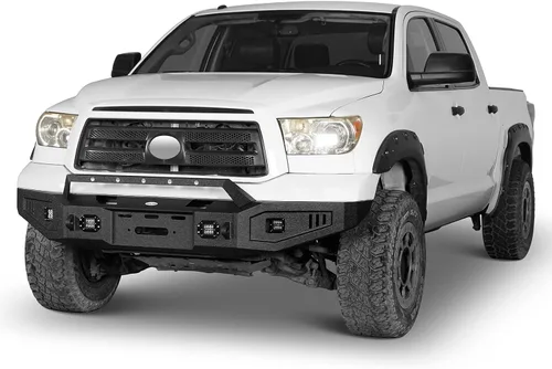 Vista 4 de Tundra parachoques delantero con placa de cabrestante para camioneta Toyota Tundra 2007 2008 2009 2010 2011 2012 2013