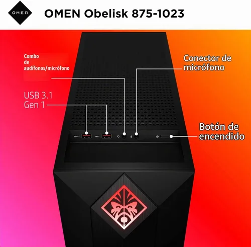Vista 8 de Omen by HP Obelisk - Computadora de escritorio para juegos, procesador Intel Core i9-9900K de 9ª generación, NVIDIA GeForce RTX 2080 SUPER 8 GB