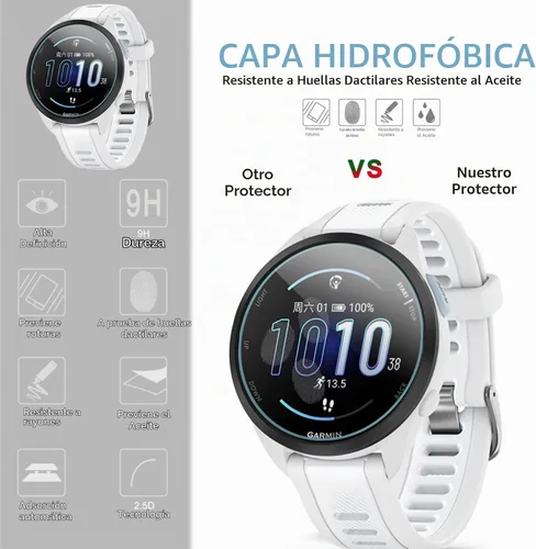 Vista 3 de Suoman 3+2 Pack para Garmin Forerunner 165 Protector de Pantalla, Puerto de Carga + [Antiarañazos] Película Protectora de Pantalla de Vidrio