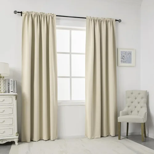 Vista 21 de DUALIFE Cortinas opacas de 45 pulgadas de largo, 2 paneles para ventanas pequeñas de dormitorio, aislamiento térmico, bolsillo para barra, cortinas