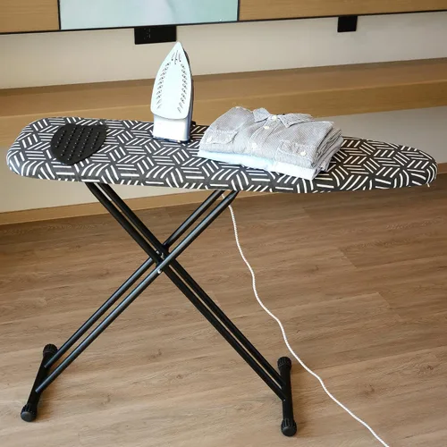 Vista 7 de caius Tabla de planchar, compacta y ahorradora de espacio, tabla de planchar de tamaño completo, área de planchar extra ancha con cubierta acolchada