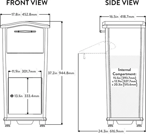 Vista 8 de Architectural Mailboxes 6900B Elephantrunk Caja de Entrega de Paquetes Negra Heavy duty aluminum locking parcel locker with pry-resistant 3-point
