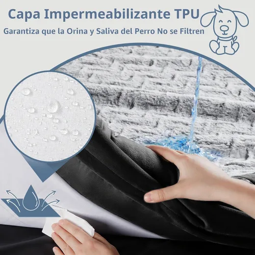 Vista 2 de WNPETHOME Cama extragrande XL para perro, sofá lavable para perro con funda impermeable extraíble, sofá cama grande ortopédica para mascotas