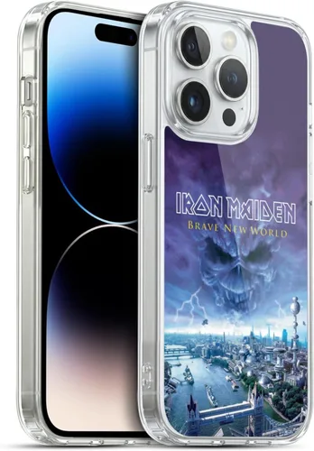 Vista 256 de Head Case Designs Funda de gel suave con licencia oficial de Iron Maiden Brave New World, compatible con Apple iPhone 7 Plus/iPhone 8 Plus Nuevo