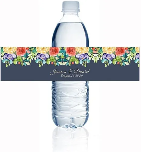 Vista 6 de Etiquetas personalizadas para botellas de agua de boda, calcomanías, cumpleaños, aniversarios, calcomanías personalizadas para botellas de agua