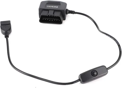 Vista 7 de Ejoyous Cable de alimentación OBD2, cable de alimentación USB Cable de carga 16Pin OBD2 Conector universal para coche GPS DVR Cámara