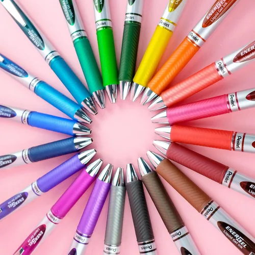 Vista 4 de Pentel EnerGel - Bolígrafos de tinta de gel con punta de clic 0.014 in (BL77-S)