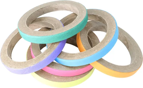 Vista 9 de Bonka Bird Toys 2113 Pk12 2.75 "cartón masticar bagels pájaro pie juguete
