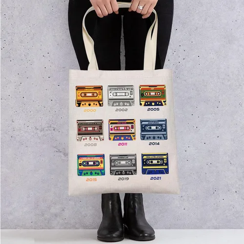 Vista 6 de WZMPA Rock Boy Band Tote Bag Cantante Álbum Fans Regalo Cantante Letra Bandolera Boy Band Concierto Mercancía
