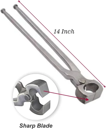 Vista 5 de Extractor y esparcidor de zapatos de caballo de 14 pulgadas, herramienta de herrador hecha a mano, extractor de pezuñas de acero inoxidable