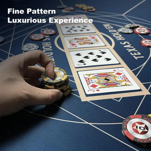Vista 8 de YUZPKRSI Alfombrilla redonda de póquer de 47 pulgadas, neopreno y goma, Texas Hold'em Poker Juegos de cartas de casino, portátil, bolsa