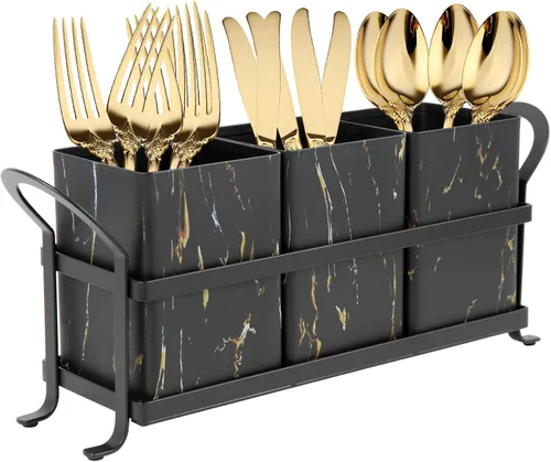 Vista 9 de NelyBet Organizador de cubiertos, cubiertos, organizador de utensilios de cocina y cajón de cubiertos para tenedores, cucharas, cuchillos - Perfecto