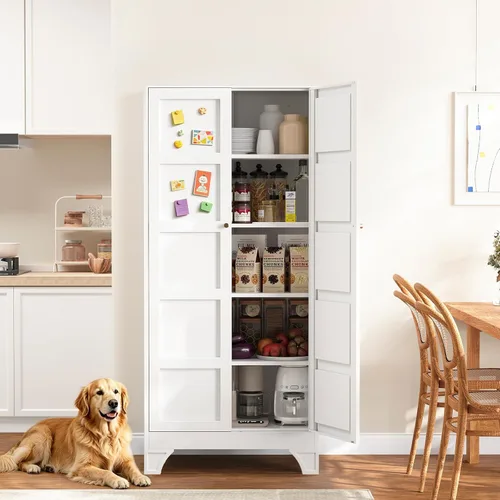 Vista 17 de Yizosh Small Metal Garage Storage Cabinet,Kitchen Pantry Storage Cabinet Negro