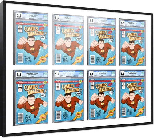 Vista 144 de Poster Palooza Marco de cómics con paspartú para 1 cómic de grado CGC, CBCS o PGX, marco de cómic de bronce para cómic de 8.125 x 13 pulgadas