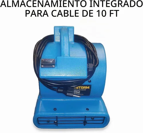 Vista 7 de Secadora de tapete BlueDri Jetster 1/3 HP Air Mover con pieza para tapete, rojo