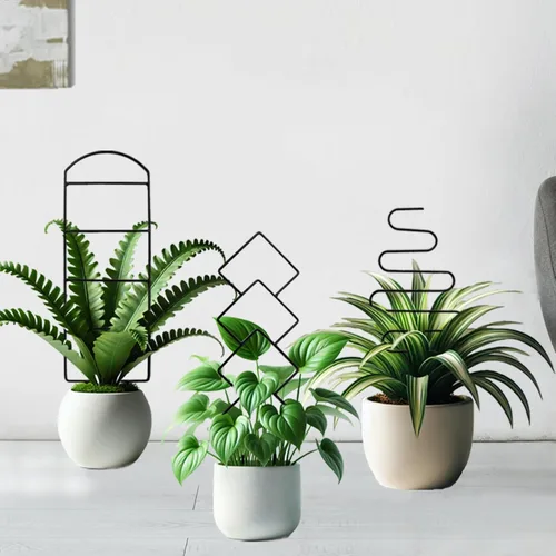 Vista 4 de 4 Paquetes de Enrejados para Plantas Trepadoras de Interior, HENABLE Enrejado de Metal Pequeño para Jardín para Plantas en Macetas al Aire Libre