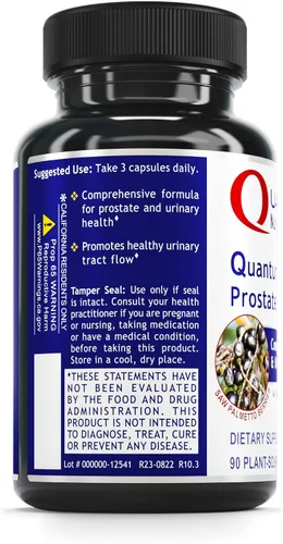 Vista 3 de Quantum Nutrition Labs Soporte de próstata - Suplementos de próstata para hombres, fórmula de salud de la próstata, suplemento natural con palma