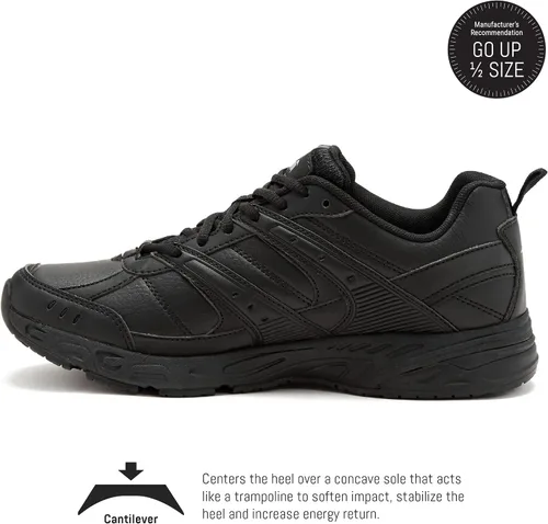 Vista 3 de Avia Avi-Union II - Zapatos antideslizantes para mujer cómodos con cordones para el trabajo o caminar medianos o anchos negro o blanco Blanco