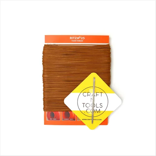 Vista 2 de Amber Glow RITZA 25 Tiger Thread for Leather Craft Hilo de tigre encerado Poliéster de 0.047 in