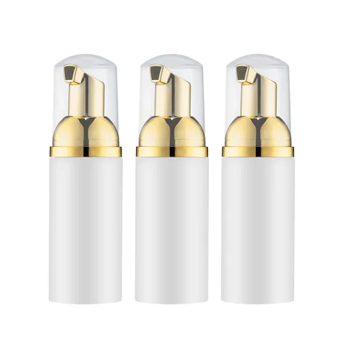 Vista 19 de Botella de espuma de 2 onzas con bomba dorada, dispensadores de espuma de viaje vacíos para jabón, champú, 3 Colores Mini travel size foamer