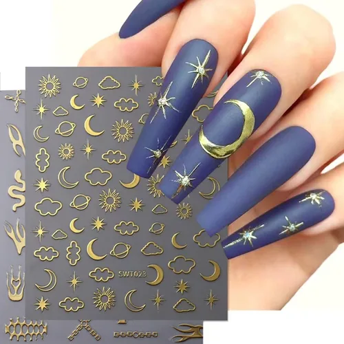 Vista 11 de 6 hojas de calcomanías de arte de uñas de Halloween, 5D estéreo, autoadhesivas, diseño de ojos holográficos, fantasma, llama, calabaza, día