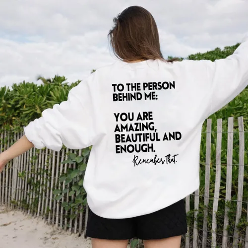 Vista 2 de MOUSYA Sudadera de gran tamaño con texto en inglés You Matter para mujer, sudadera con capucha de gran tamaño para concientización sobre la salud