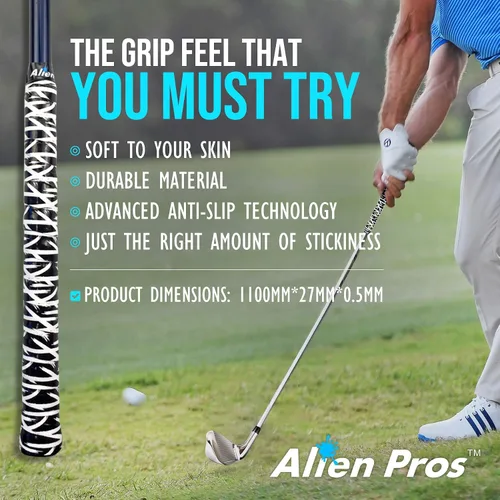 Vista 4 de ALIEN PROS Paquete de 6 rompecabezas y cintas de agarre de golf de mezcla egipcia - ReGrip en 1 minuto