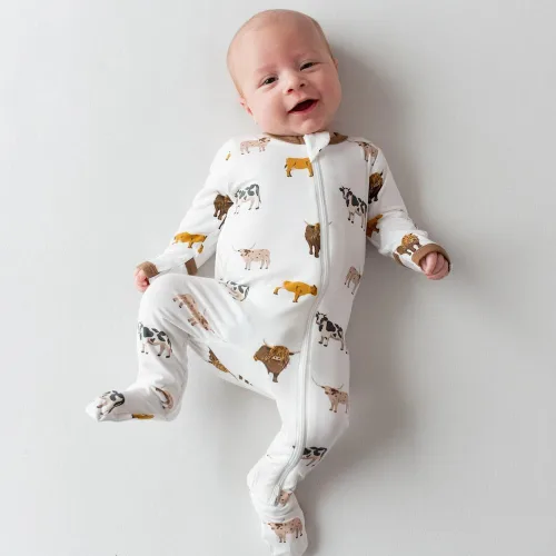 Vista 73 de KYTE BABY Pies unisex con cierre de cremallera, rayón hecho de bambú, 0-24 meses
