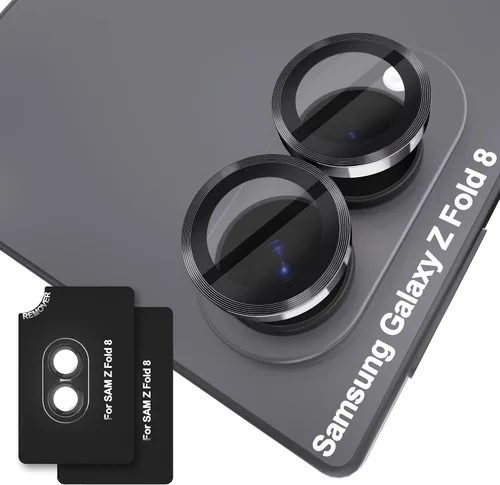Vista 74 de Orzero Protector de lente de cámara para Samsung Galaxy Z TirFold/Fold 7, [EZ Install] [compatible con fundas] cubierta de lente de anillo de Negro