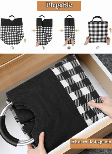 Vista 5 de BlissTotes Cesta de lavandería, cesta de ropa sucia, cestas para lavandería, cesta de lavandería para ropa con asas impermeables para almacenamiento