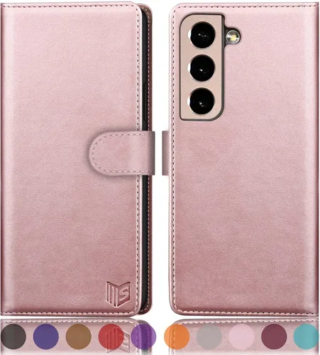 Vista 10 de SUANPOT Funda de piel tipo cartera para Samsung Galaxy S22+/S22 Plus 5G con bloqueo RFID, tarjetero para tarjetas de crédito, funda para teléfono