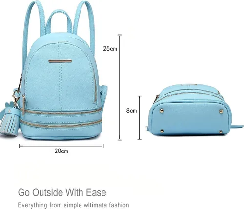 Vista 5 de Miss Lulu Casual Fashion Cute Saffiano Satchel Mochila para Niñas Mujeres