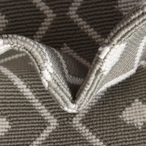 Vista 7 de Unique Loom Outdoor Trellis Collection - Alfombra de área Kafes (2 x 6 pies 1 pulgada, gris/marfil)