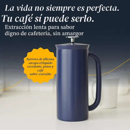 Vista 6 de ESPRO P7 Prensa francesa, 18 onzas, azul envejecimiento, cafetera de acero inoxidable Azul (Aegean Blue)