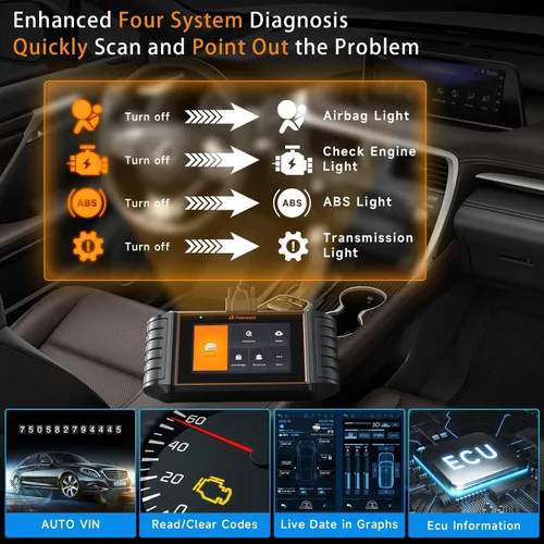 Vista 2 de FOXWELL BT705 12V 24V probador de batería de coche NT716 OBD2 escáner ABS/SRS/motor/transmisión diagnósticos