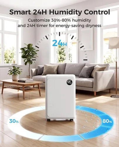 Vista 7 de 32 Pint Dehumidifier for Basement and Home, 2600 Sq Ft with Drain Hose