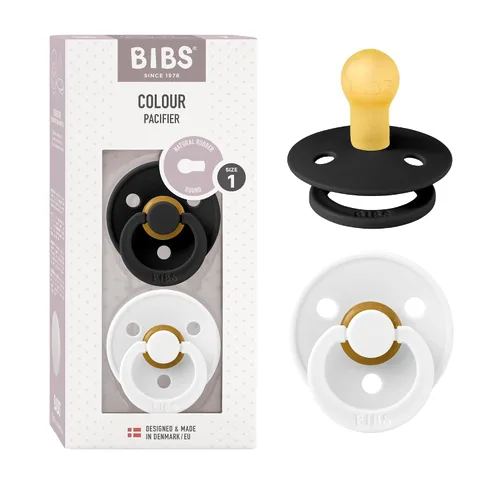 Vista 143 de BIBS - Paquete de 2 chupetes para bebés, goma natural libre de bisfenol A, hechos en Dinamarca, colección Colour, para bebés de 18+ meses, azul bebé