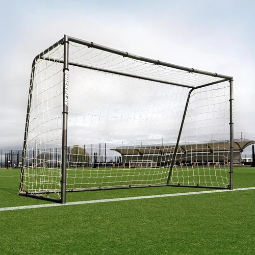 Vista 10 de QUICKPLAY GS Porterías de Fútbol - Portería de Fútbol de Acero Galvanizado Súper Duradera [5 Tamaños] Tamaños Reglamentarios, Red Profunda, Movible