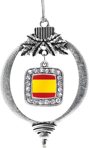 Vista 124 de Inspired Silver - Nana púrpura - Adorno de Navidad plateado - Adorno cuadrado para árbol de Navidad con circonita cúbica - Decoración colgante