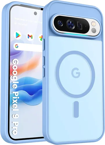 Vista 65 de Funda para teléfono Google Pixel 9 Pro XL, Compatible con Magnético, Protección contra Caídas de Grado Militar Translúcida Mate Resistente a Golpes