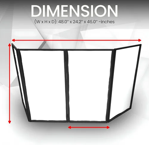 Vista 2 de Pyle Pantalla de Cubierta Plegable para Cabina de DJ - Tablero Frontal Portátil para Eventos Fachada Pantalla de Proyector de Luz de Video Panel