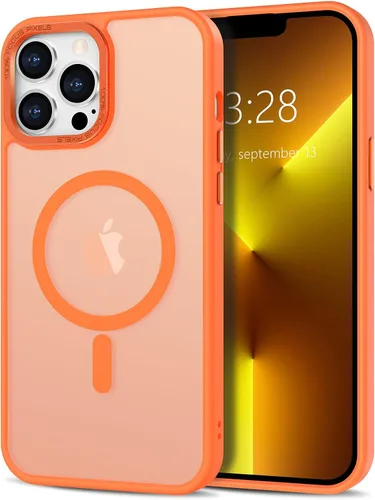 Vista 20 de Anuck - Funda magnética para iPhone 11 compatible con MagSafe, carcasa trasera mate translúcida dura, borde de TPU, delgada, resistente a impactos