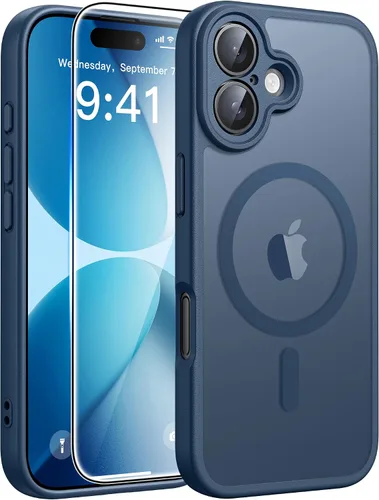 Vista 51 de FNTCASE - Funda para iPhone 16 Pro: magnética, mate, translúcida, de grado militar, protectora contra caídas, resistente, fina, duradera y a prueba