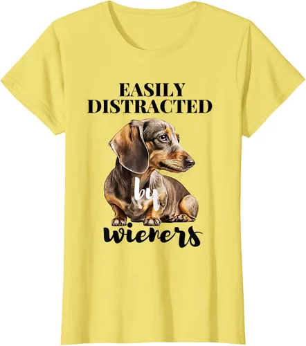 Vista 30 de Easy Distracted By Wieners Dachshund - Camiseta divertida para perro Weiner, Azul