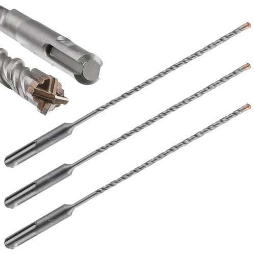 Vista 35 de Wensilon Broca para hormigón, 1 unidad, 1 pulgada x 10 "-8 pulgadas, material de carburo de doble rosca de tipo cruzado, adecuado para hormigón