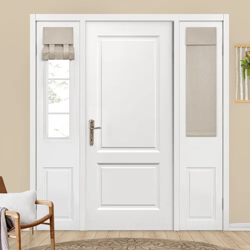 Vista 7 de HOMEIDEAS Cortinas opacas de lino con luz lateral para puerta delantera, cortinas de ventana de puerta lateral, ventana pequeña, decoración moderna